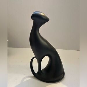 Royal Dux Porcelain MCM Black Cat Figurine